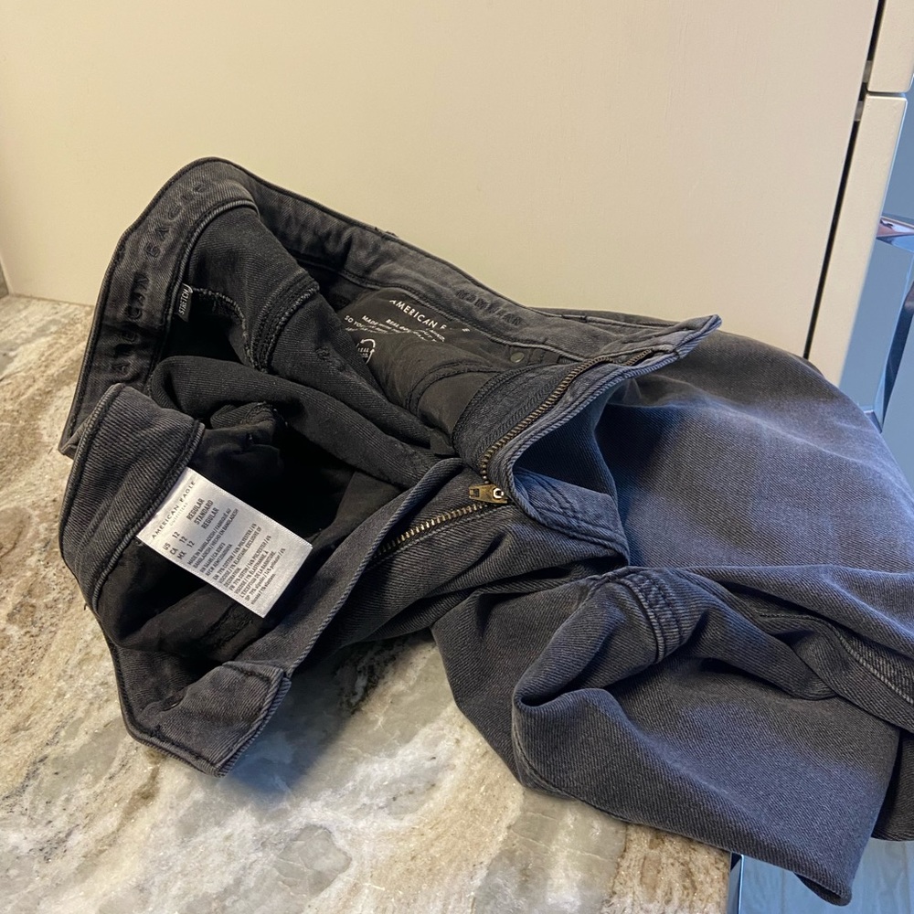 American eagle size 12 black retro jeans